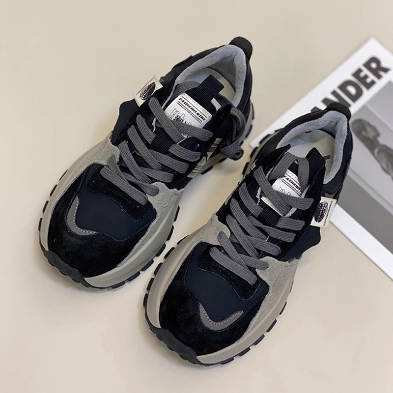 Ženske tenisice Dad Shoes s gornjim dijelom od sintetičke kože, okrugli vrh, gumena potplata, PU ulošak, visina pete 3–5 cm