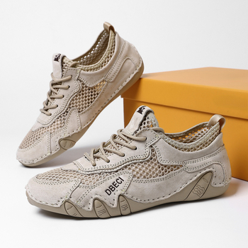 Унисекс летни спортно-стилни обувки, дишаща мрежеста горна част, PU стелка и гумена подметка, еластично закопчаване