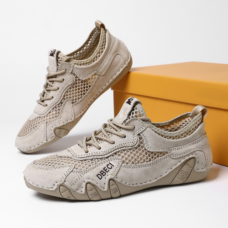 Унисекс летни спортно-стилни обувки, дишаща мрежеста горна част, PU стелка и гумена подметка, еластично закопчаване