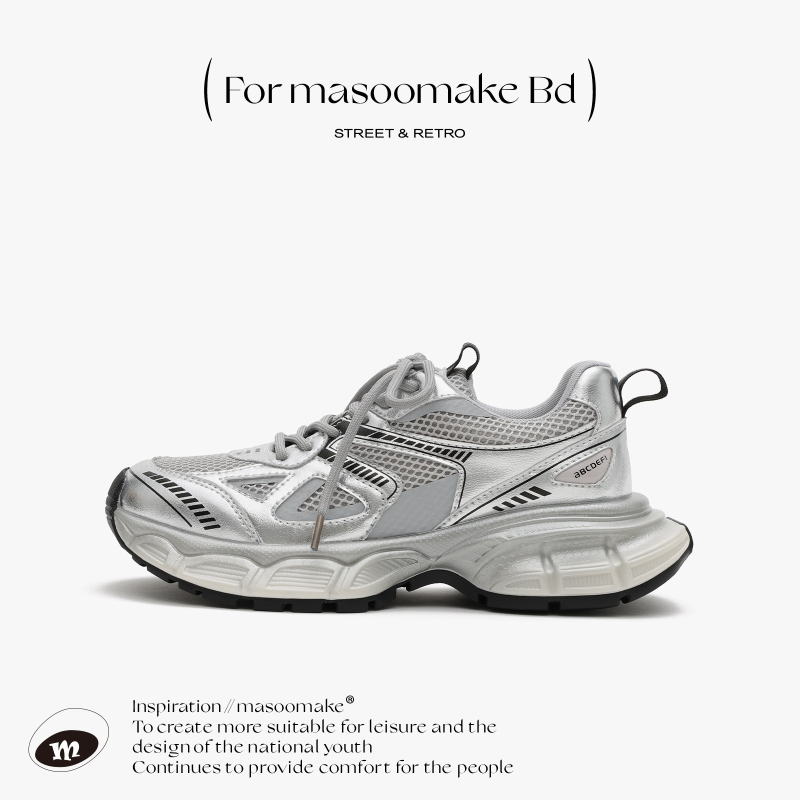 Garoia Pantofi sport casual pentru femei, talpă groasă – toc mediu 3-5 cm, partea superioară din microfibră, vârf rotund, închidere cu bretea frontală, talpă din cauciuc