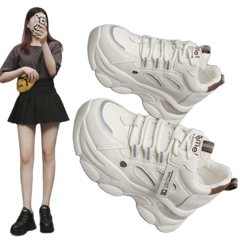Ženske tenisice stil dad shoes s mrežastim gornjim dijelom, gumom na potplat, visina pete 3-5 cm, lagane, prozračne, otporne na habanje