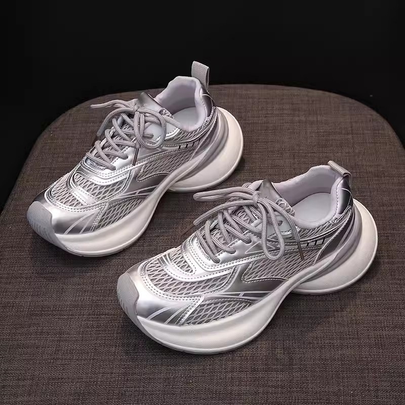 Dad Shoes s PU gornjim dijelom, gumenom potplatom, srednji potplat 3–5 cm, okrugli vrh, mrežasti unutarnji dio