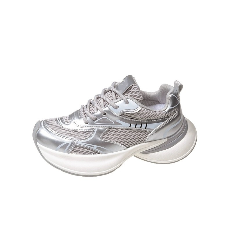 Dad Shoes s PU gornjim dijelom, gumenom potplatom, srednji potplat 3–5 cm, okrugli vrh, mrežasti unutarnji dio