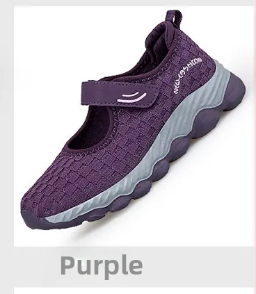 Încălțăminte unisex pentru plimbări cu șireturi, Flying-Weave pe exterior, vârf rotund, talon scăzut 1–3 cm, toamnă 2024