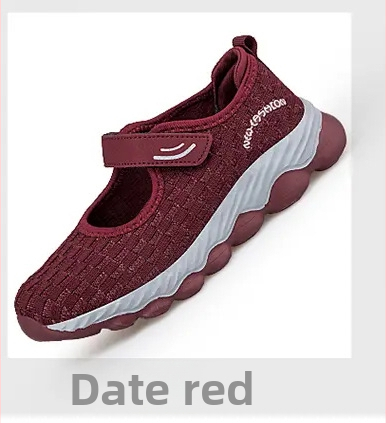 Încălțăminte unisex pentru plimbări cu șireturi, Flying-Weave pe exterior, vârf rotund, talon scăzut 1–3 cm, toamnă 2024