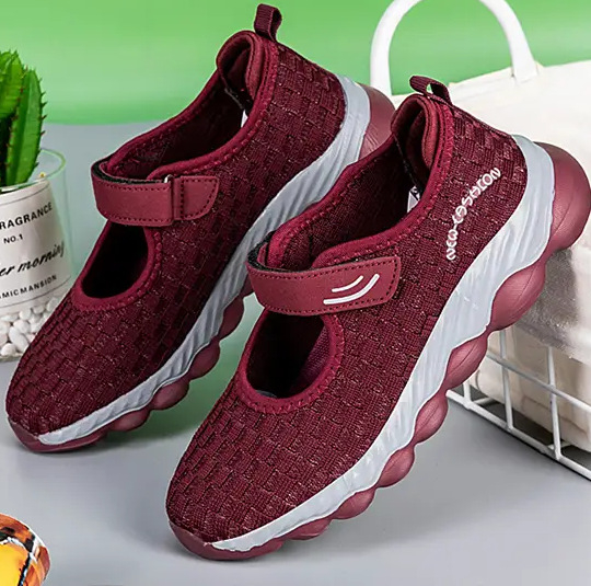 Încălțăminte unisex pentru plimbări cu șireturi, Flying-Weave pe exterior, vârf rotund, talon scăzut 1–3 cm, toamnă 2024