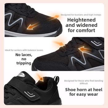 Pantofi sport de iarnă pentru femei, închidere Velcro, piele impermeabilă, vârf rotund, stil zilnic