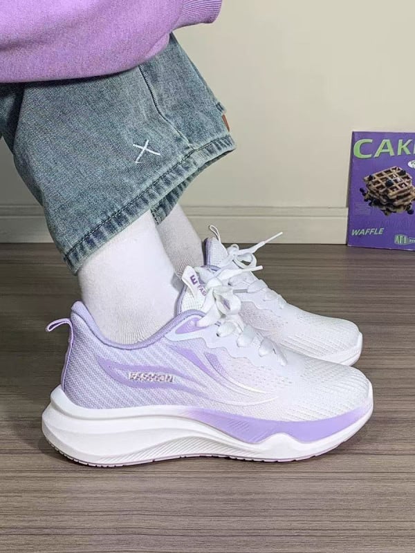 Pantofi sport femei din plasă - suprafață din plasă, talpă PVC, vârf rotund, talpă joasă, închidere cu șireturi
