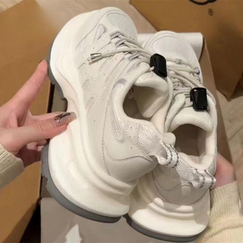 Pantofi sport unisex dad shoes, design înalt, șireturi frontale, talpă antiderapantă din cauciuc, PU branț, talpă turnată prin injecție