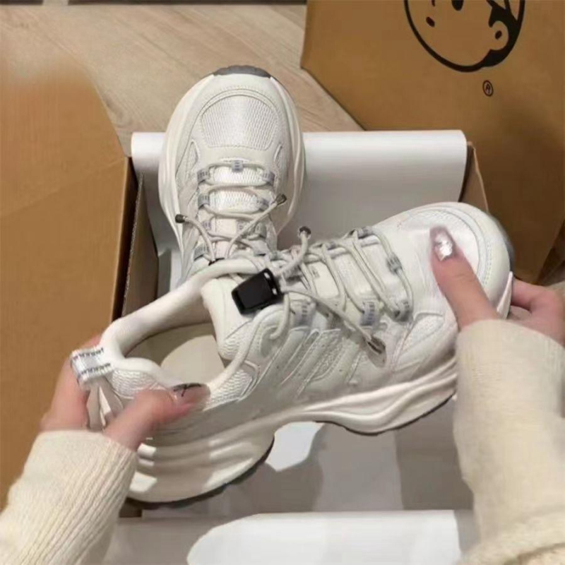 Pantofi sport unisex dad shoes, design înalt, șireturi frontale, talpă antiderapantă din cauciuc, PU branț, talpă turnată prin injecție