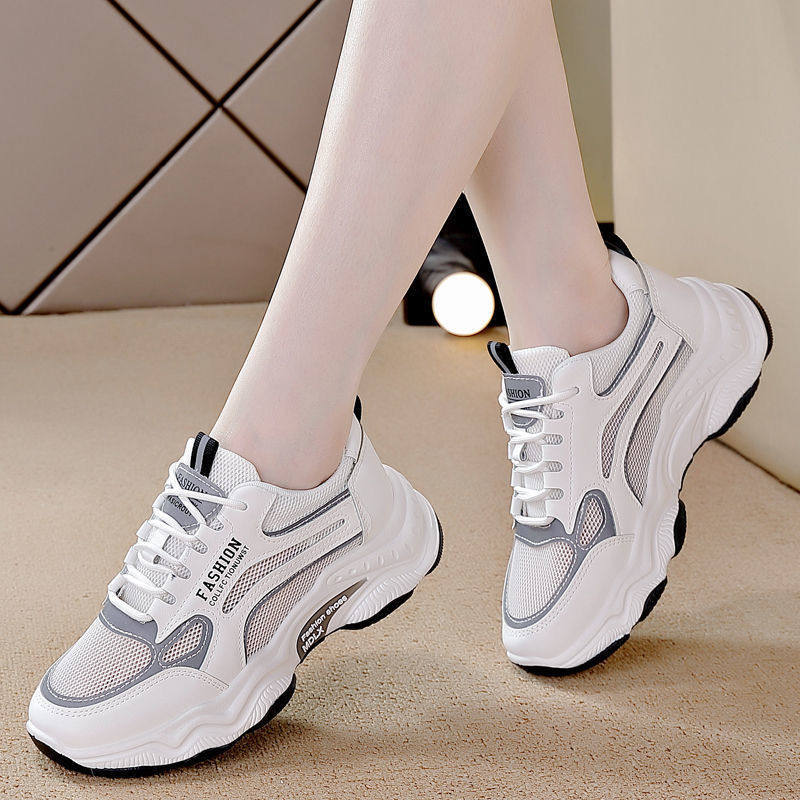 Női könnyű tornacipő mikroszálas felsőrésszel, hálós belsővel, csúszásmentes gumi talppal, kerek orr, alacsony sarok 1–3 cm