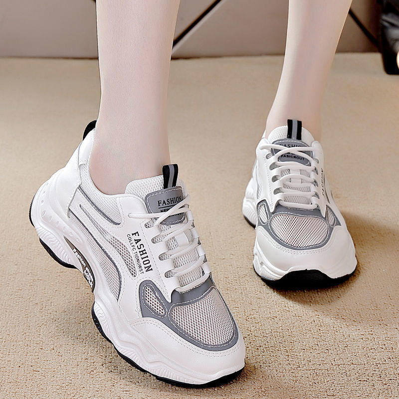 Női könnyű tornacipő mikroszálas felsőrésszel, hálós belsővel, csúszásmentes gumi talppal, kerek orr, alacsony sarok 1–3 cm