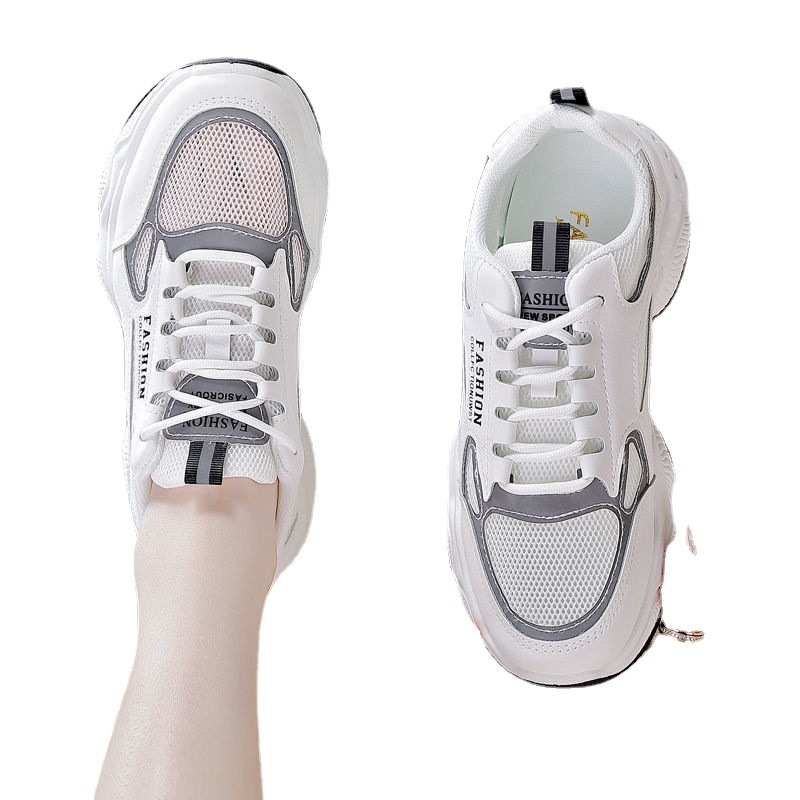 Női könnyű tornacipő mikroszálas felsőrésszel, hálós belsővel, csúszásmentes gumi talppal, kerek orr, alacsony sarok 1–3 cm