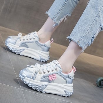 Ženske tenisice tipa dad shoes s debelim potplatom za povećanje visine, prozračne, protuklizne, PU gornji dio, EVA ulošak