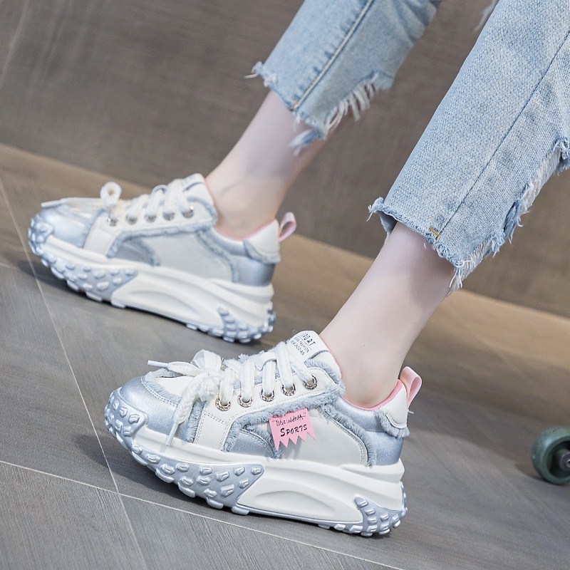 Ženske tenisice tipa dad shoes s debelim potplatom za povećanje visine, prozračne, protuklizne, PU gornji dio, EVA ulošak