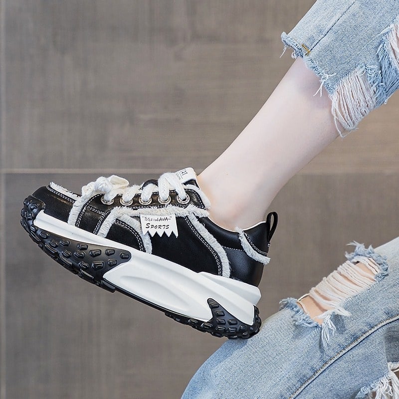 Ženske tenisice tipa dad shoes s debelim potplatom za povećanje visine, prozračne, protuklizne, PU gornji dio, EVA ulošak