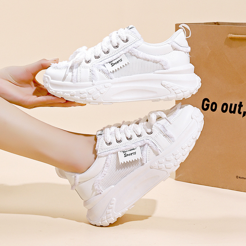 Ženske tenisice tipa dad shoes s debelim potplatom za povećanje visine, prozračne, protuklizne, PU gornji dio, EVA ulošak