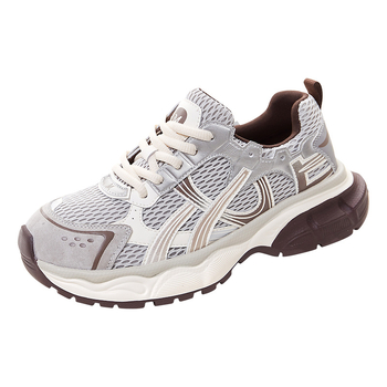 Dámske topánky Dad Shoes z pravej kože – vysoký vrchný diel, 3–5 cm hrubý podpätok, EVA podrážka, šnúrky, priedušné vnútro sieťovinou