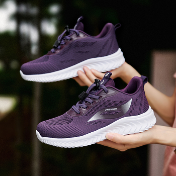 Idősek nők járócipője, lélegző hálós felsőrész, MD talp, fűzős zárás, textil talpbetét, csúszásmentes talp