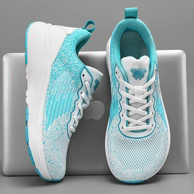 Uniszex széles lábfejű sportcipő, légáteresztő hálós felsőrésszel, kerek orrú, EVA+gumitalppal, csúszásmentes, fűzős, nyár/tavasz/ősz