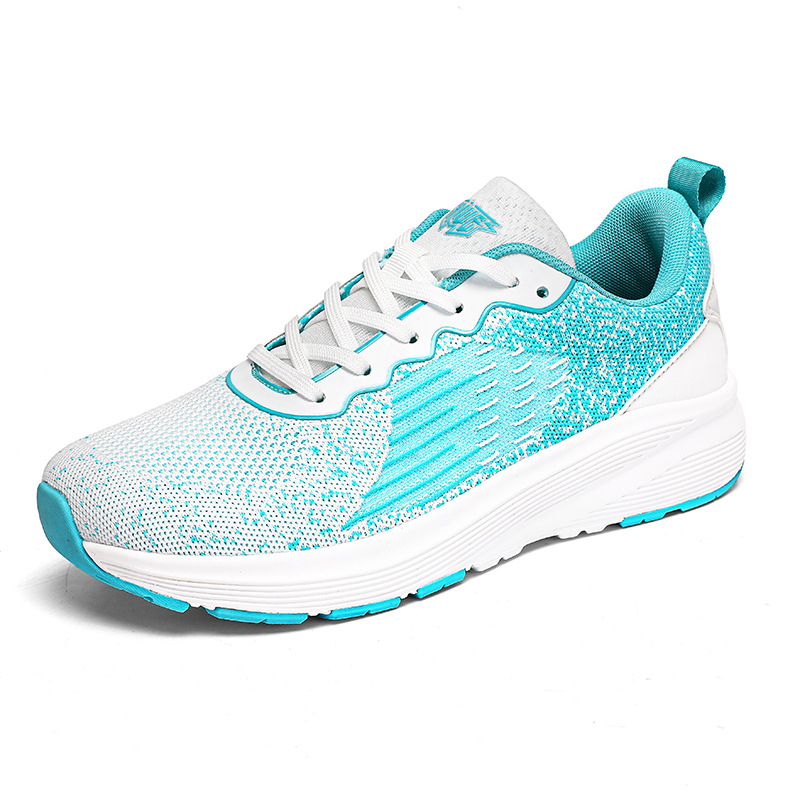 Uniszex széles lábfejű sportcipő, légáteresztő hálós felsőrésszel, kerek orrú, EVA+gumitalppal, csúszásmentes, fűzős, nyár/tavasz/ősz