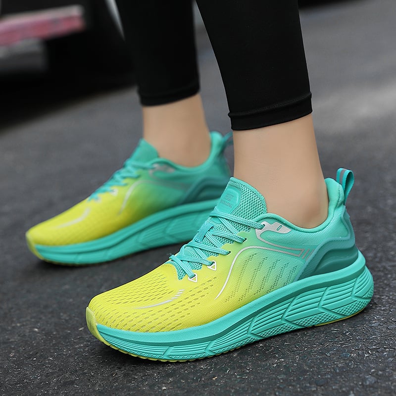 Trkačke tenisice - Unisex izdanje za par, lagane maratonske tenisice s amortizacijom, vezanje sprijeda, zaobljen vrh, niska peta 1-3 cm