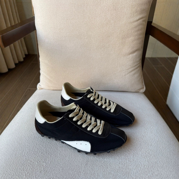 Pantofi sport pentru femei din piele, color-block, talpă din cauciuc, închidere cu șiret frontal