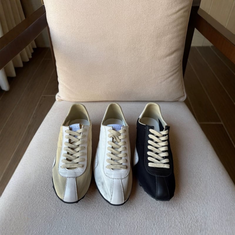 Pantofi sport pentru femei din piele, color-block, talpă din cauciuc, închidere cu șiret frontal