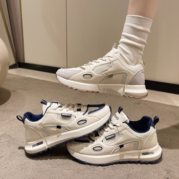 Női sportos-casual tornacipők PU és hálós felsőrésszel, Goodyear gumitalp, EVA talpbetét, fűzőzés, alacsony bokaszár, kerek orr