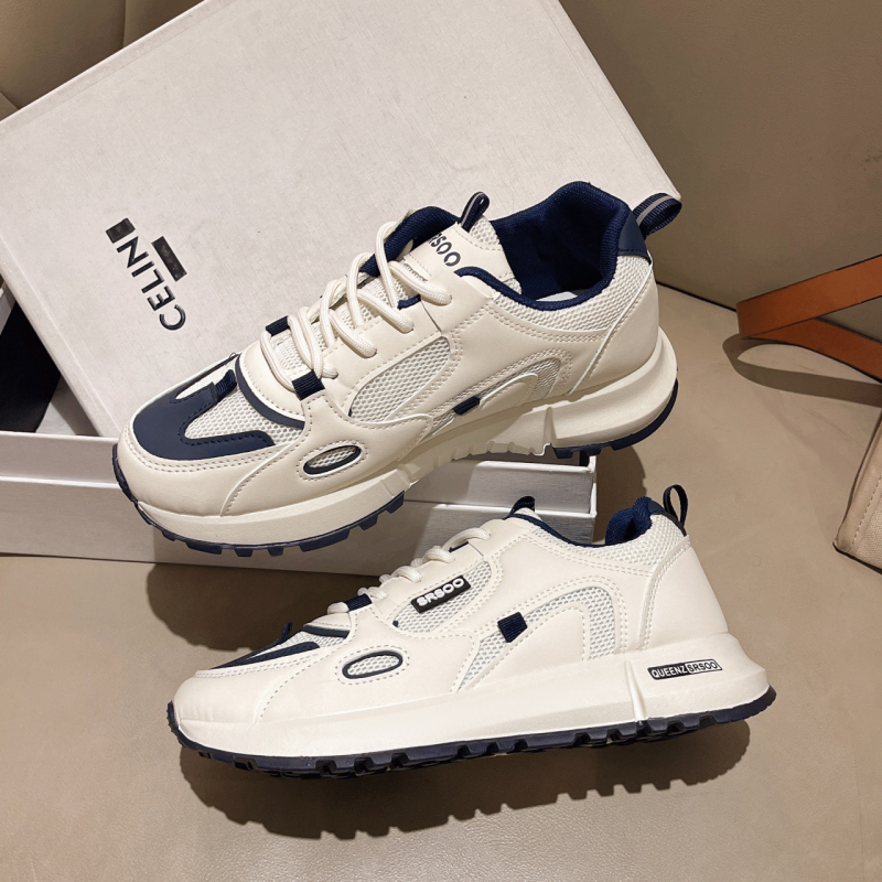 Női sportos-casual tornacipők PU és hálós felsőrésszel, Goodyear gumitalp, EVA talpbetét, fűzőzés, alacsony bokaszár, kerek orr