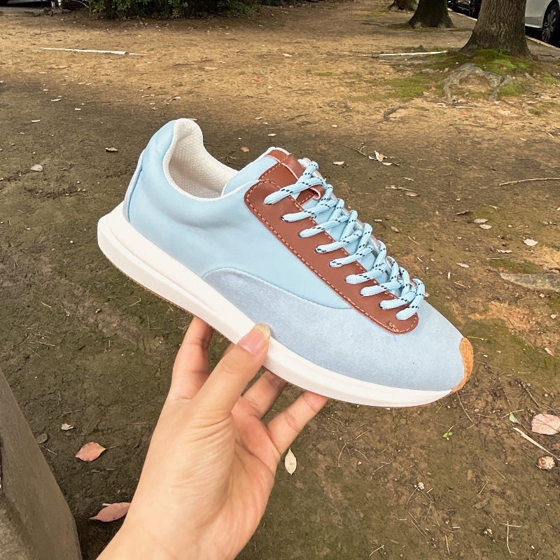 Forrest Gump-stílusú vastag talpú tornacipő nőknek, légáteresztő hálós bélés, gumitalp, elülső fűzőzár, 3–5 cm sarok