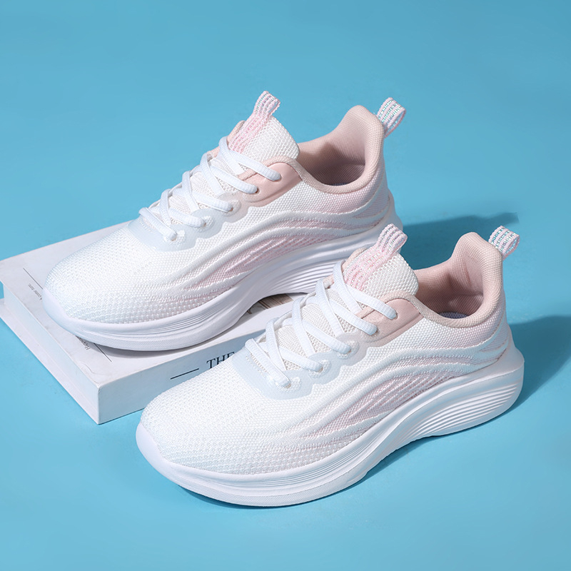 Női ultrakönnyű futócipő gimnaziumi testneveléshez, légáteresztő hálós felsőrész, fűzős záródás, alacsony profilú, gumitalp