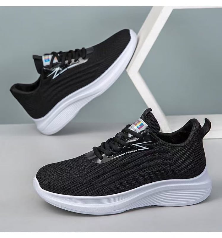 Női légáteresztő hálós felső részű sportcipő, fűzőkkel, alacsony szárú, kerek orrú, injekcióval formázott műanyag talp