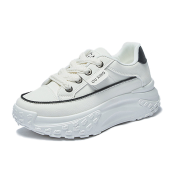 Ženske tenisice s debelim potplatom, casual stil, jesen, gornji dio od sintetičke kože, visina pete 3–5 cm