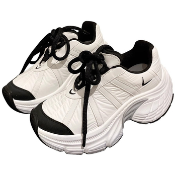 Női dad shoes cipő — mikroszálas felsőrész, color-block mintázat, gumitalp, 3–5 cm-es sarok, fűzős záródás