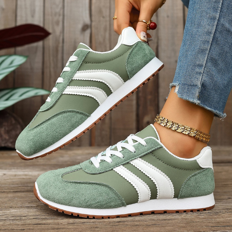 Ženske sporty casual tenisice u sportskom stilu, PU gornji dio, gumena potplat, prednje vezivanje, visina pete 3-5 cm