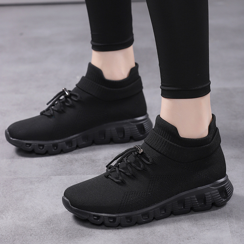 Női könnyű hálós futócipő – Légáteresztő felső rész, EVA középtalp könnyű, csúszásmentes talp, ütéscsillapítás, sarokmagasság közepes 3–5 cm