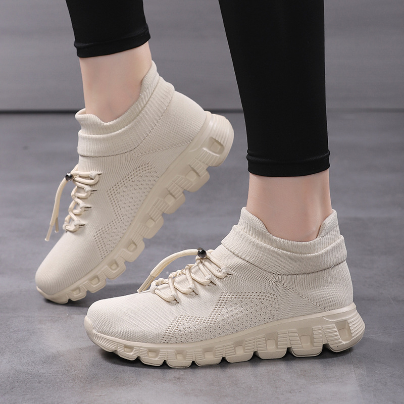 Női könnyű hálós futócipő – Légáteresztő felső rész, EVA középtalp könnyű, csúszásmentes talp, ütéscsillapítás, sarokmagasság közepes 3–5 cm