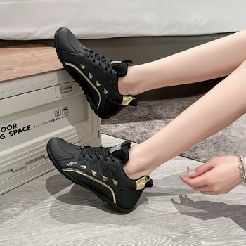 Uniszex koreai stílusú futócipő, PU felső rész, kerek orr, alacsony sarok 1-3 cm, gumírozott talp, hálós belső