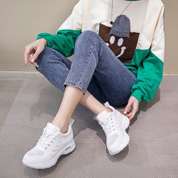 Női Flying Weaving sneaker, légáteresztő, könnyű, csúszásmentes, középméretű sarok 3-5 cm