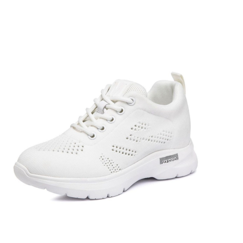 Női Flying Weaving sneaker, légáteresztő, könnyű, csúszásmentes, középméretű sarok 3-5 cm