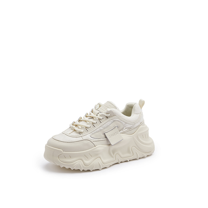 Platform cipő, koreai stílus, kerek orr, középmagas sarkú 3–5 cm, gumitalp