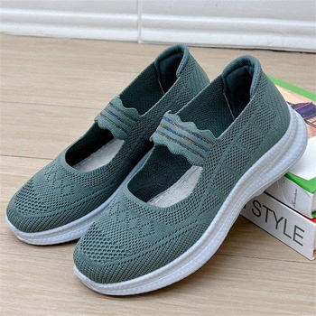 Pantofi de mers din plasă pentru femei, slip-on, cu partea superioară Fly-Knit, talpă moale antiderapantă, vârf ascuțit, vară