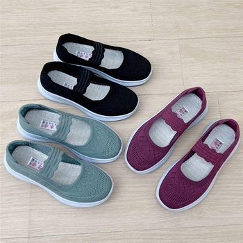 Pantofi de mers din plasă pentru femei, slip-on, cu partea superioară Fly-Knit, talpă moale antiderapantă, vârf ascuțit, vară