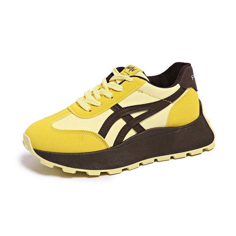 Női sportos-casual cipő, alacsony profilú, fűzős, PU felsőrész, gumírozott talp, kerek orr, lapos sarok, egyszínű, 2025 tavaszi megjelenés