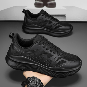 Uniszex futócipők hálós felsőrésszel, kerek orrú, műanyag talppal, elől fűzőzárás