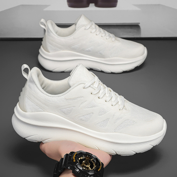 Uniszex futócipők hálós felsőrésszel, kerek orrú, műanyag talppal, elől fűzőzárás