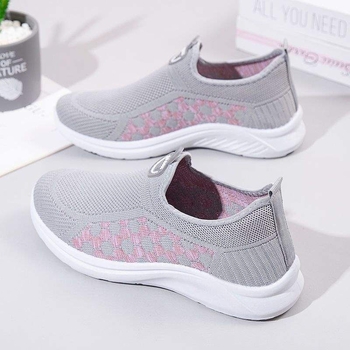 Pantofi de mers slip-on pentru femei, partea superioară din plasă, vârf ascuțit, respirabili, cu control al mirosului, talpă moale antiderapant