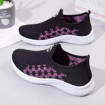 Pantofi de mers slip-on pentru femei, partea superioară din plasă, vârf ascuțit, respirabili, cu control al mirosului, talpă moale antiderapant