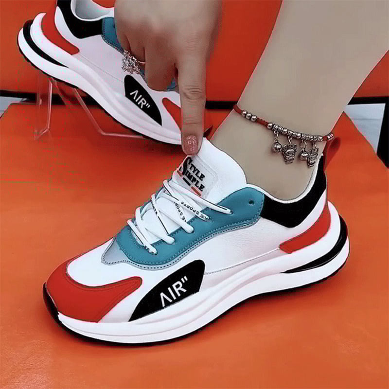 Sportcipő: lélegző PU felsőrész, alacsony sarok 1–3 cm, EVA talp, fűzős